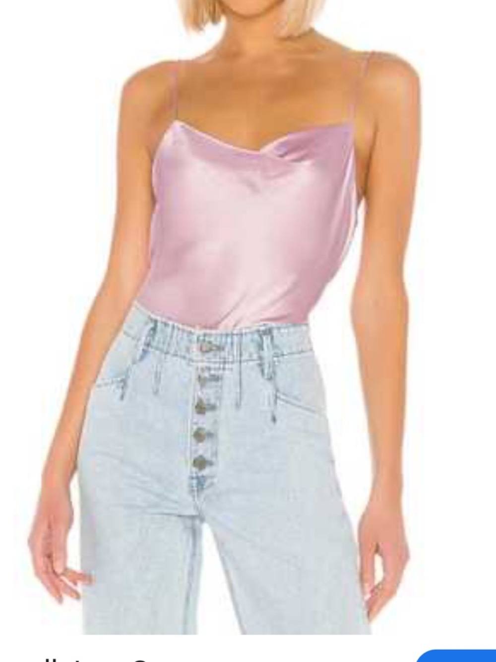 Cami NYC Silk Pink Cowl Neck Camisole